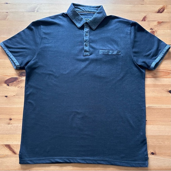 Denim and Flower Ricky Singh Men's Black Short Sleeve Polo - Size Large - Picture 3 of 10